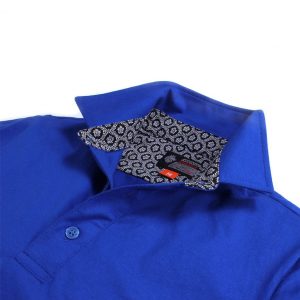 Áo thun Polo Nam, cổ sơ mi, màu xanh blue, zoom